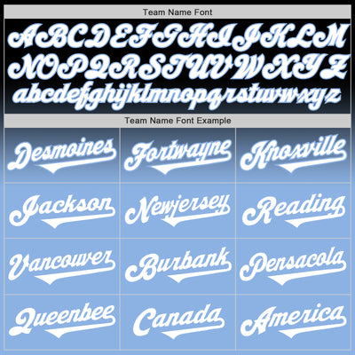 Custom Black White-Light Blue Authentic Fade Fashion Baseball Jersey