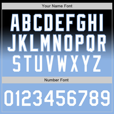 Custom Black White-Light Blue Authentic Fade Fashion Baseball Jersey