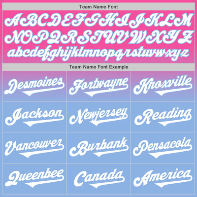 Custom Pink White-Light Blue Authentic Fade Fashion Baseball Jersey