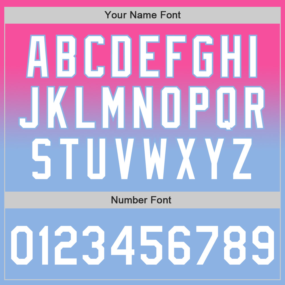 Custom Pink White-Light Blue Authentic Fade Fashion Baseball Jersey