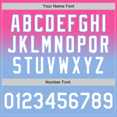 Custom Pink White-Light Blue Authentic Fade Fashion Baseball Jersey