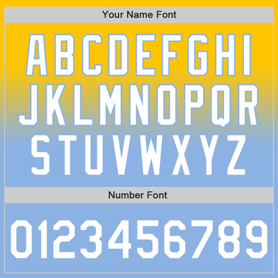 Custom Yellow White-Light Blue Authentic Fade Fashion Baseball Jersey