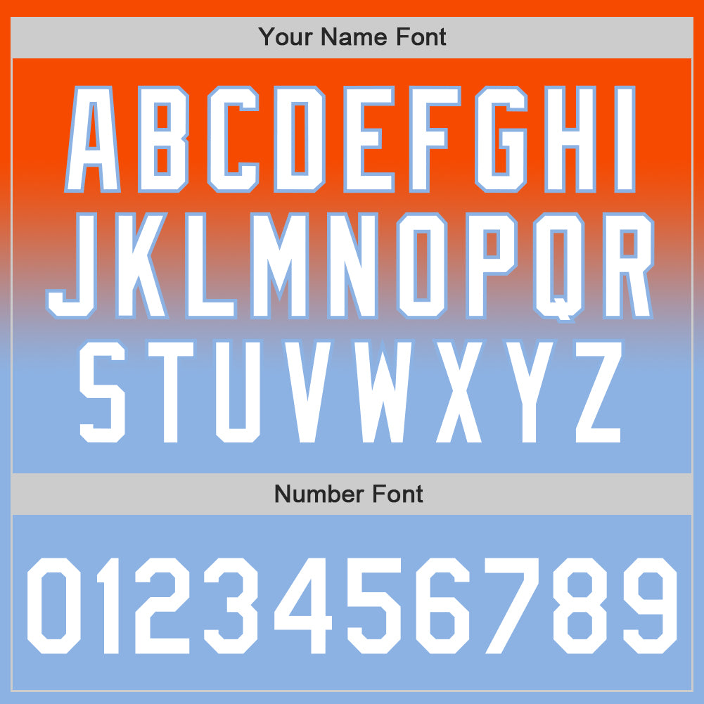 Custom Orange White-Light Blue Authentic Fade Fashion Baseball Jersey