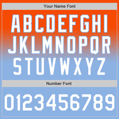 Custom Orange White-Light Blue Authentic Fade Fashion Baseball Jersey