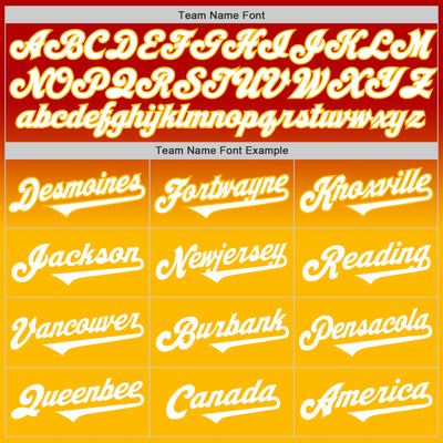 Custom Red White-Gold Authentic Fade Fashion Baseball Jersey