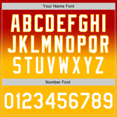 Custom Red White-Gold Authentic Fade Fashion Baseball Jersey