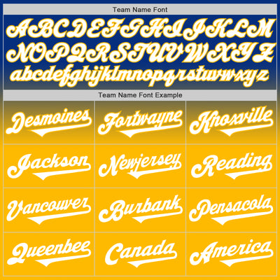 Custom Royal White-Gold Authentic Fade Fashion Baseball Jersey