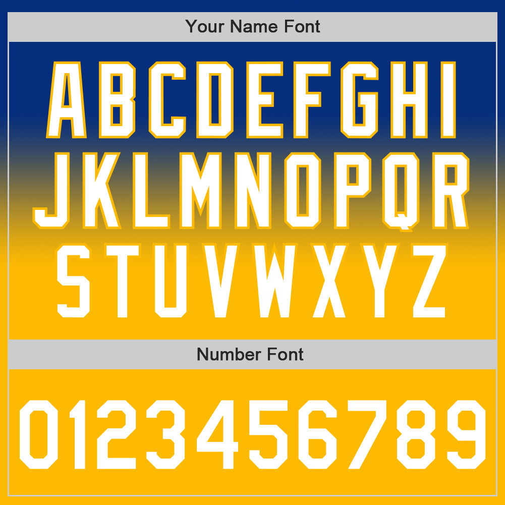 Custom Royal White-Gold Authentic Fade Fashion Baseball Jersey