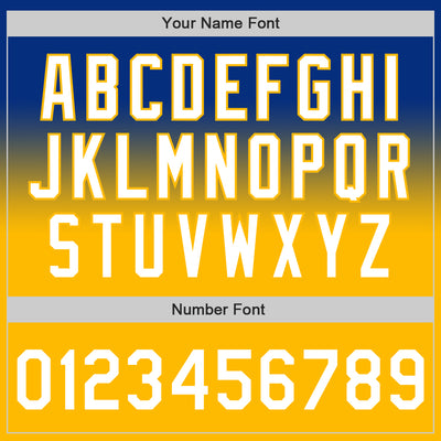 Custom Royal White-Gold Authentic Fade Fashion Baseball Jersey