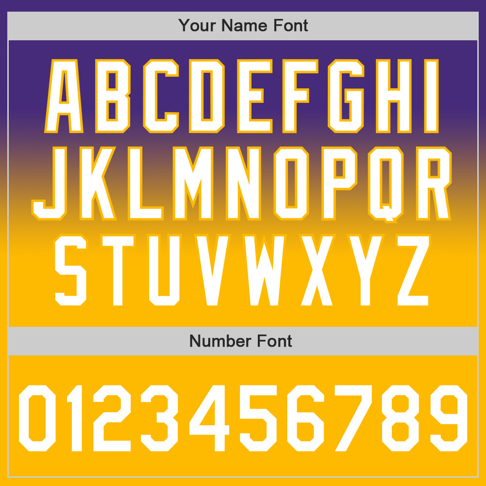 Custom Purple White-Gold Authentic Fade Fashion Baseball Jersey