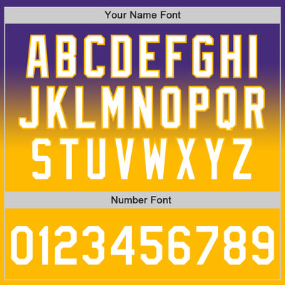 Custom Purple White-Gold Authentic Fade Fashion Baseball Jersey