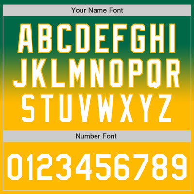 Custom Kelly Green White-Gold Authentic Fade Fashion Baseball Jersey