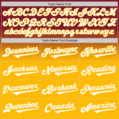 Custom Crimson White-Gold Authentic Fade Fashion Baseball Jersey