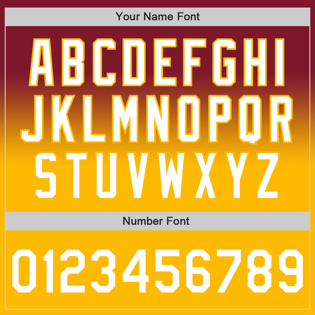 Custom Crimson White-Gold Authentic Fade Fashion Baseball Jersey