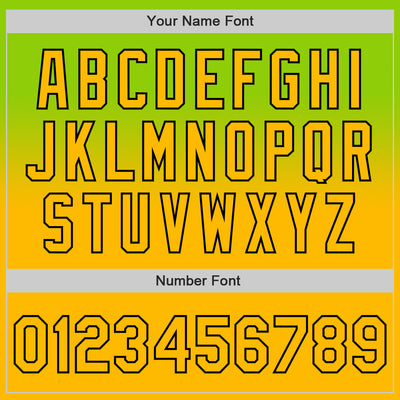 Custom Neon Green Gold-Black Authentic Fade Fashion Baseball Jersey