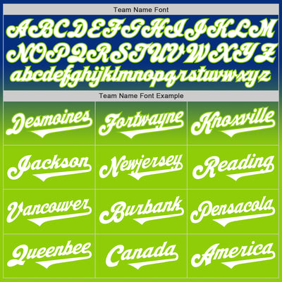 Custom Royal White-Neon Green Authentic Fade Fashion Baseball Jersey