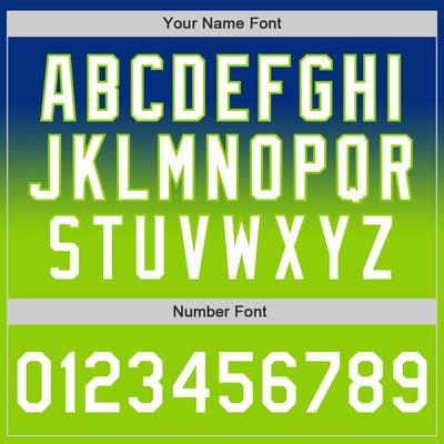 Custom Royal White-Neon Green Authentic Fade Fashion Baseball Jersey