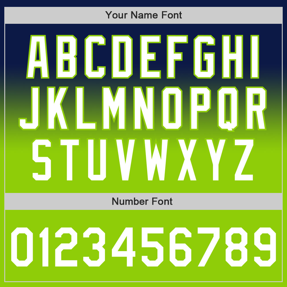 Custom Navy White-Neon Green Authentic Fade Fashion Baseball Jersey