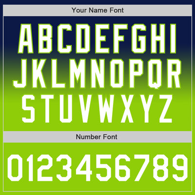 Custom Navy White-Neon Green Authentic Fade Fashion Baseball Jersey