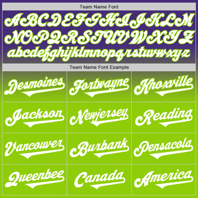 Custom Purple White-Neon Green Authentic Fade Fashion Baseball Jersey