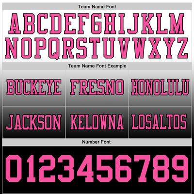 Custom White Pink-Black Authentic Fade Fashion Football Jersey