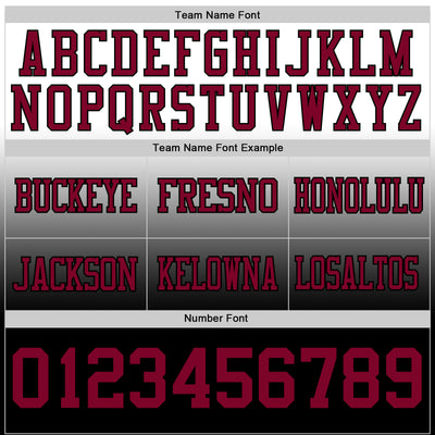 Custom White Maroon-Black Authentic Fade Fashion Football Jersey