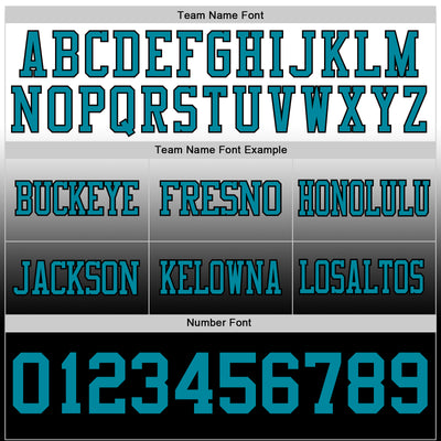 Custom White Teal-Black Authentic Fade Fashion Football Jersey