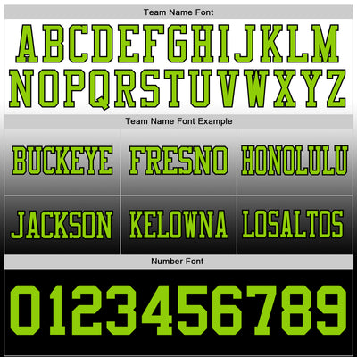 Custom White Neon Green-Black Authentic Fade Fashion Football Jersey