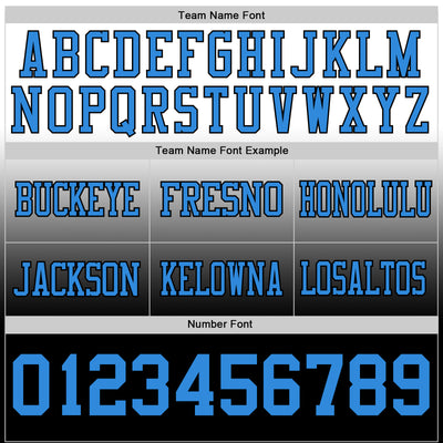 Custom White Powder Blue-Black Authentic Fade Fashion Football Jersey