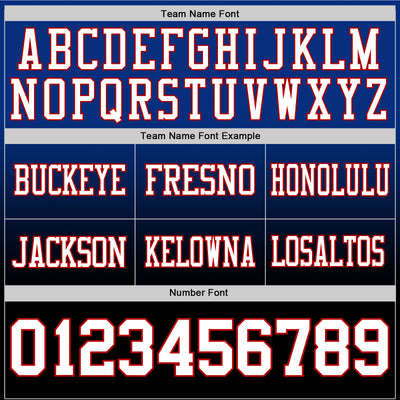 Custom Royal White Black-Red Authentic Fade Fashion Football Jersey