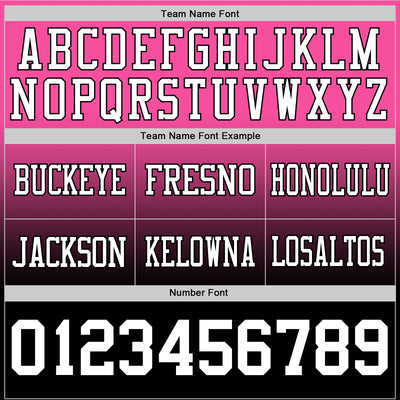 Custom Pink White-Black Authentic Fade Fashion Football Jersey