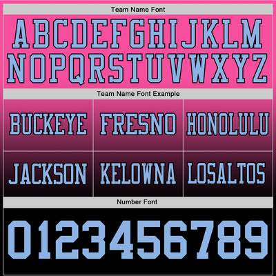 Custom Pink Light Blue-Black Authentic Fade Fashion Football Jersey
