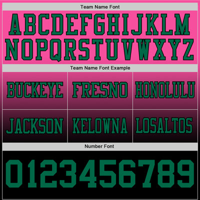 Custom Pink Kelly Green-Black Authentic Fade Fashion Football Jersey