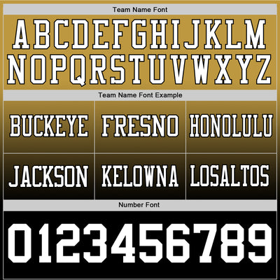 Custom Old Gold White-Black Authentic Fade Fashion Football Jersey