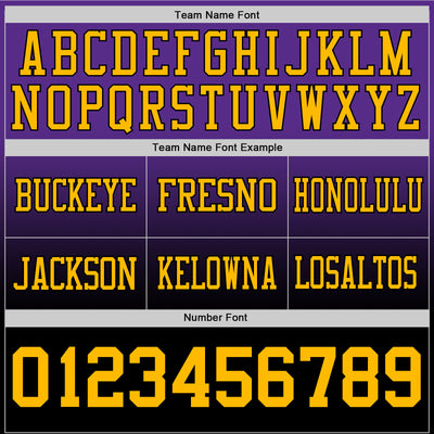 Custom Purple Gold-Black Authentic Fade Fashion Football Jersey