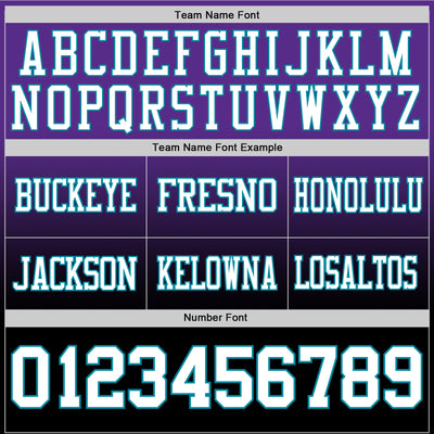 Custom Purple White Black-Teal Authentic Fade Fashion Football Jersey