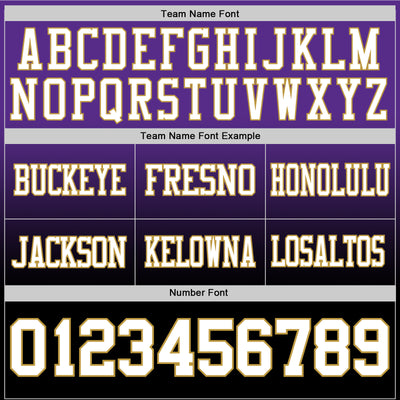 Custom Purple White Black-Old Gold Authentic Fade Fashion Football Jersey