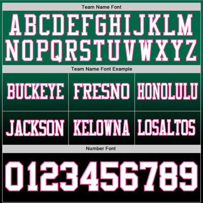 Custom Kelly Green White Black-Pink Authentic Fade Fashion Football Jersey