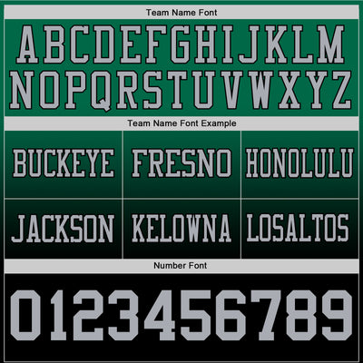 Custom Kelly Green Gray-Black Authentic Fade Fashion Football Jersey
