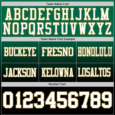 Custom Kelly Green White Black-Old Gold Authentic Fade Fashion Football Jersey
