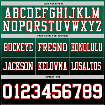 Custom Kelly Green White Black-Red Authentic Fade Fashion Football Jersey