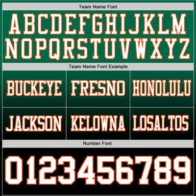 Custom Kelly Green White Black-Orange Authentic Fade Fashion Football Jersey