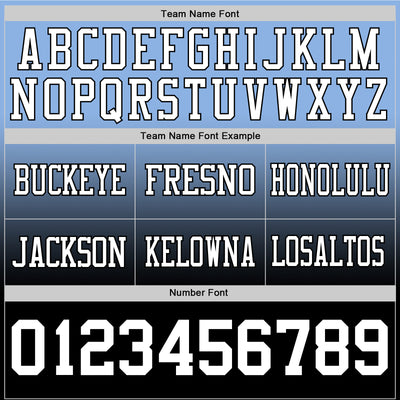 Custom Light Blue White-Black Authentic Fade Fashion Football Jersey