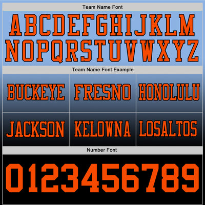 Custom Light Blue Orange-Black Authentic Fade Fashion Football Jersey