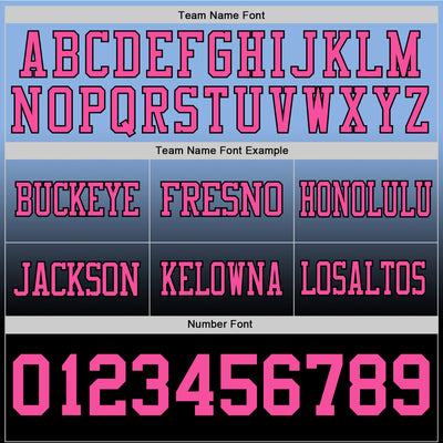 Custom Light Blue Pink-Black Authentic Fade Fashion Football Jersey