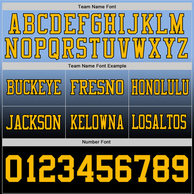 Custom Light Blue Gold-Black Authentic Fade Fashion Football Jersey