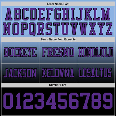 Custom Light Blue Purple-Black Authentic Fade Fashion Football Jersey