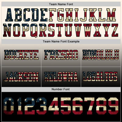 Custom Cream Vintage USA Flag-Black Authentic Fade Fashion Football Jersey