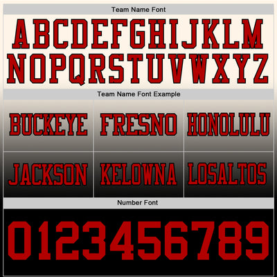 Custom Cream Red-Black Authentic Fade Fashion Football Jersey