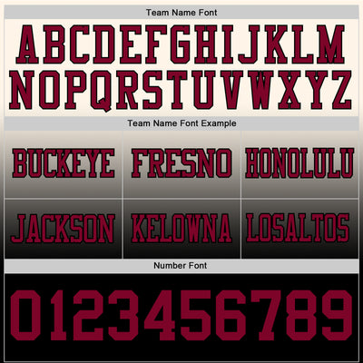 Custom Cream Maroon-Black Authentic Fade Fashion Football Jersey
